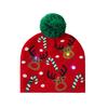 Knitting Hat With Led Lights Santa Claus Deer Christmas Tree