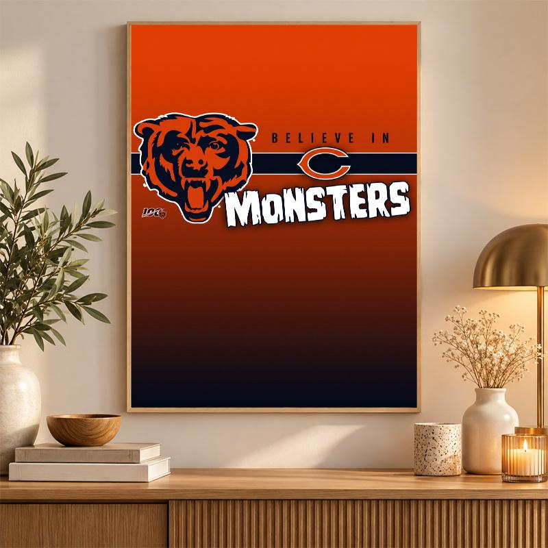 Chicago Bears Diamond Painting Kit 5D Vollbohrer DIY Diamantmosaik Wandkunst Heimdekoration