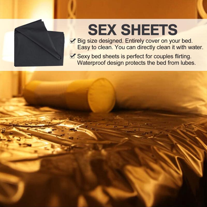 2M PVC Plastic Waterproof Sheets Home Outdoor Adult Sex Bed Cover Black/Skin Color Hypoallergenic Mattress Cover Sex