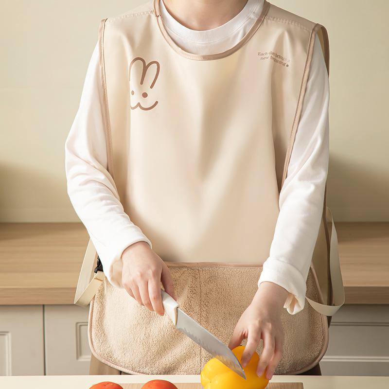 Waterproof Sleeveless Kitchen Apron - Oil-Proof, Hand-Wiping Vest-style Workwear for Cooking and Catering