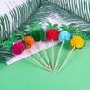 50pcs Hawaiian Luau Cocktail Picks Coconut Palm Tree Food Stick Cupcake Topper Tropical Summer Birthday Party Decor Supplies
