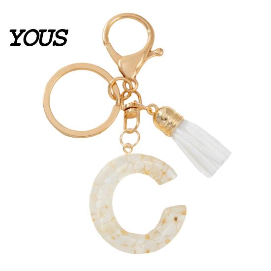 Key Holder For Backpack Keychain Pendant, Letter A-Z Charm with Tassel, Alphabet Initial Metal Keyring for Handbag Bag Pendant