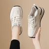Women's Genuine Leather Sneakers - 2025 Spring/Autumn, Versatile White, Thick Sole, Casual Ladies' Dad Shoes