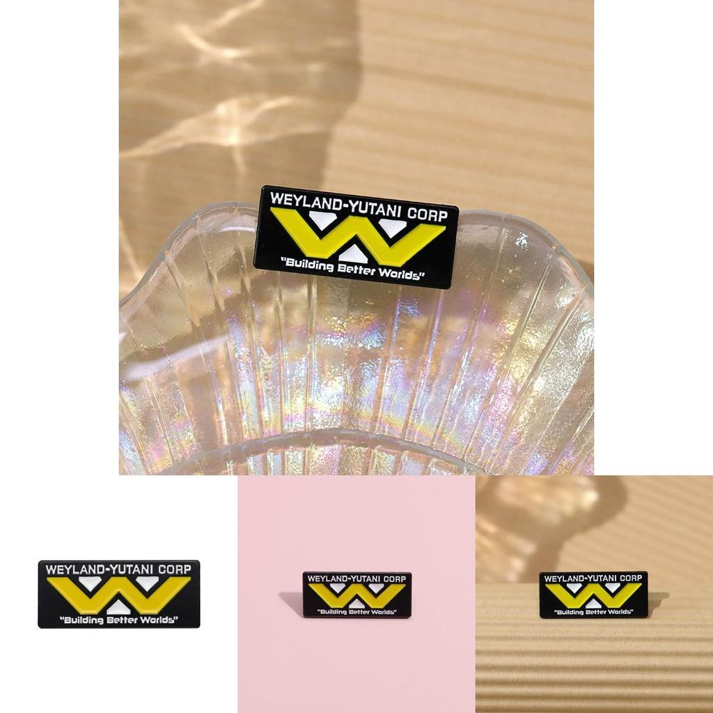 Weyland Engaging Yutani Logo Enamel Brooch Decorative Alloy Pin With Fun Cartoon Features All For