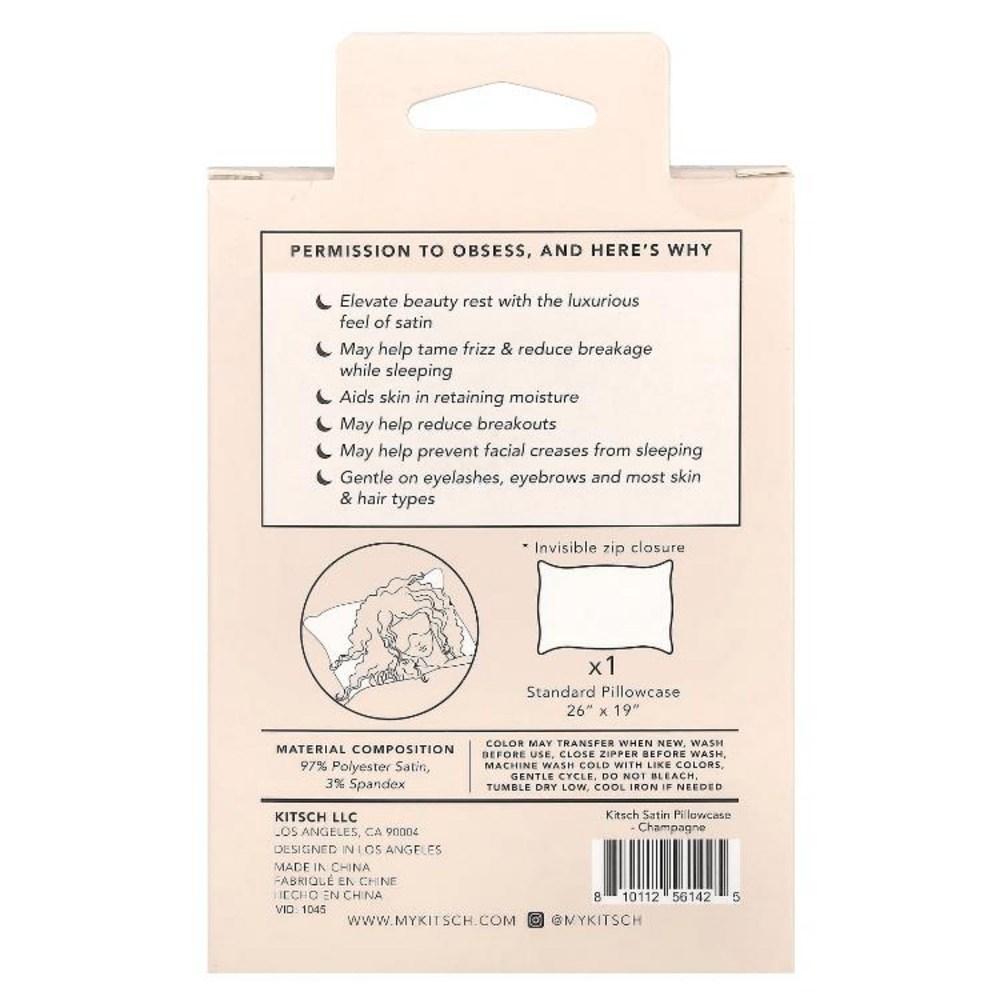 Kitsch satin pillow cover standard size champagne 1 piece