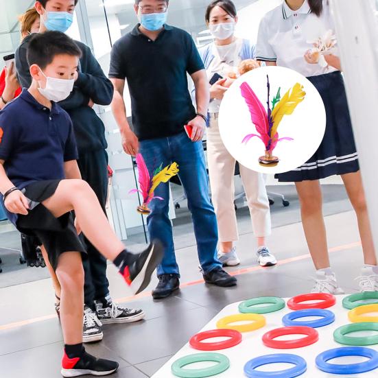 Kick Shuttlecock Stable Base Bright Color Improve Hand-eye Coordination Fluffy Primary Secondary School Students Game Shuttlecock Foot Sports