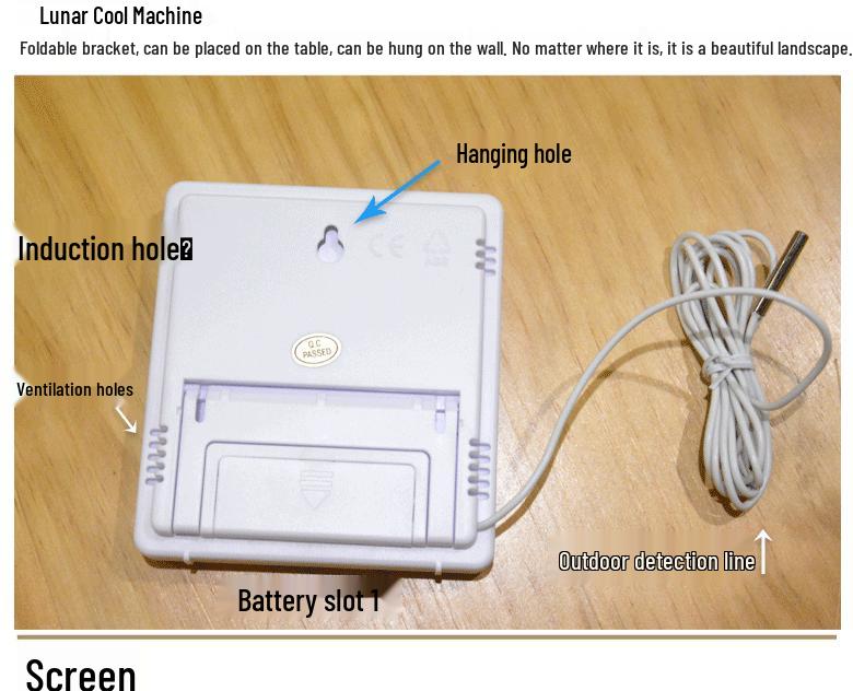 HTC-2 Indoor/Outdoor Thermohygrometer Alarm Clock with Dual Temperature Display and Probe