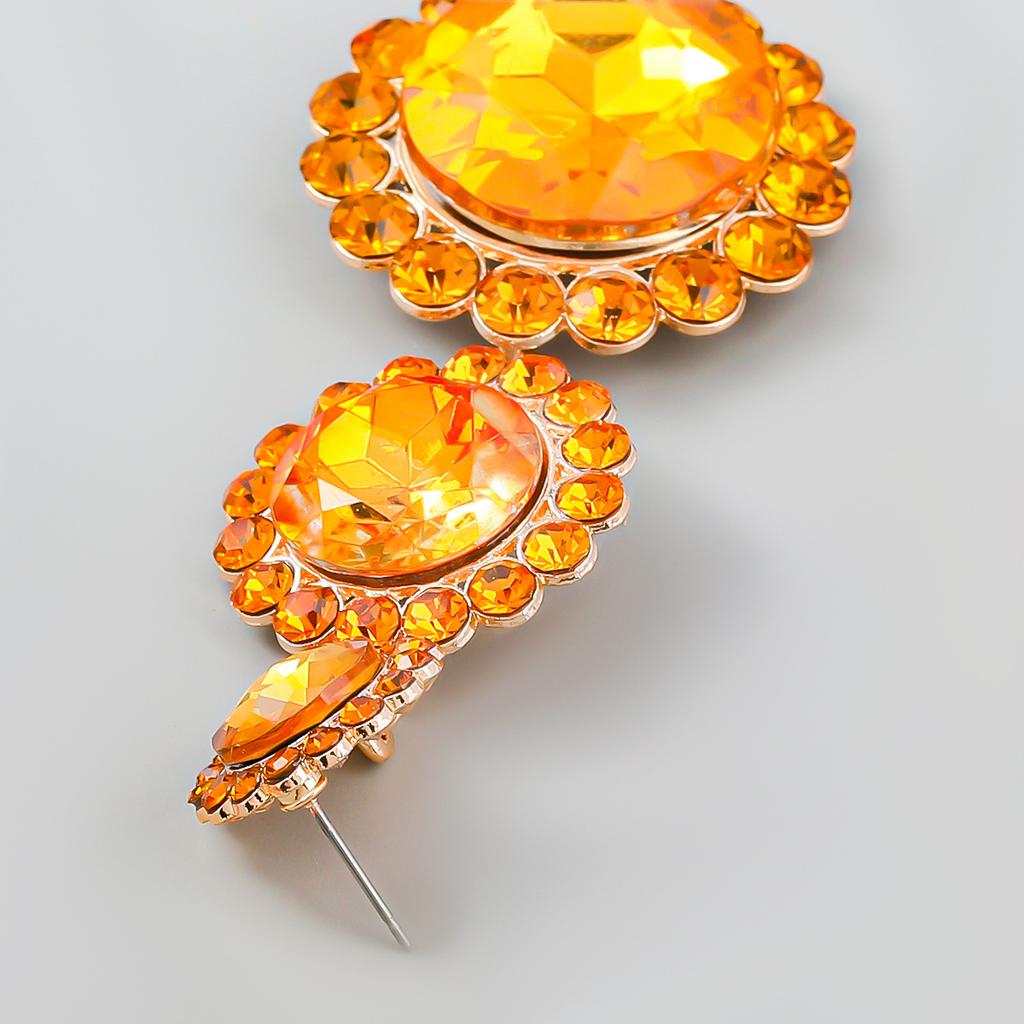 Women's Sparkling Geometric Earrings Round Diamond Earrings