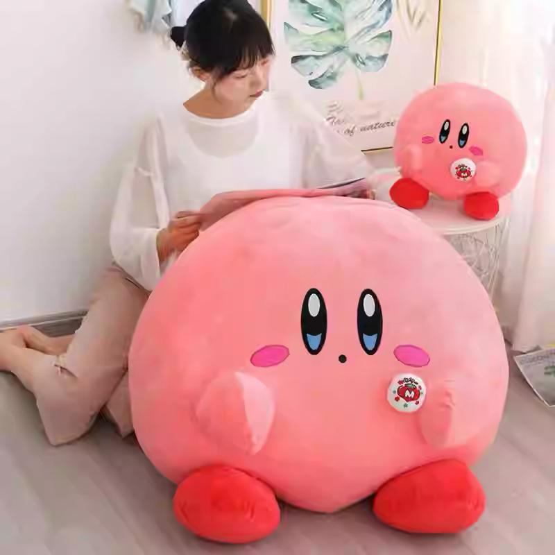 Large Cute Kirby Plush Doll Cushion - Japanese Cartoon Birthday Gift for Girls
