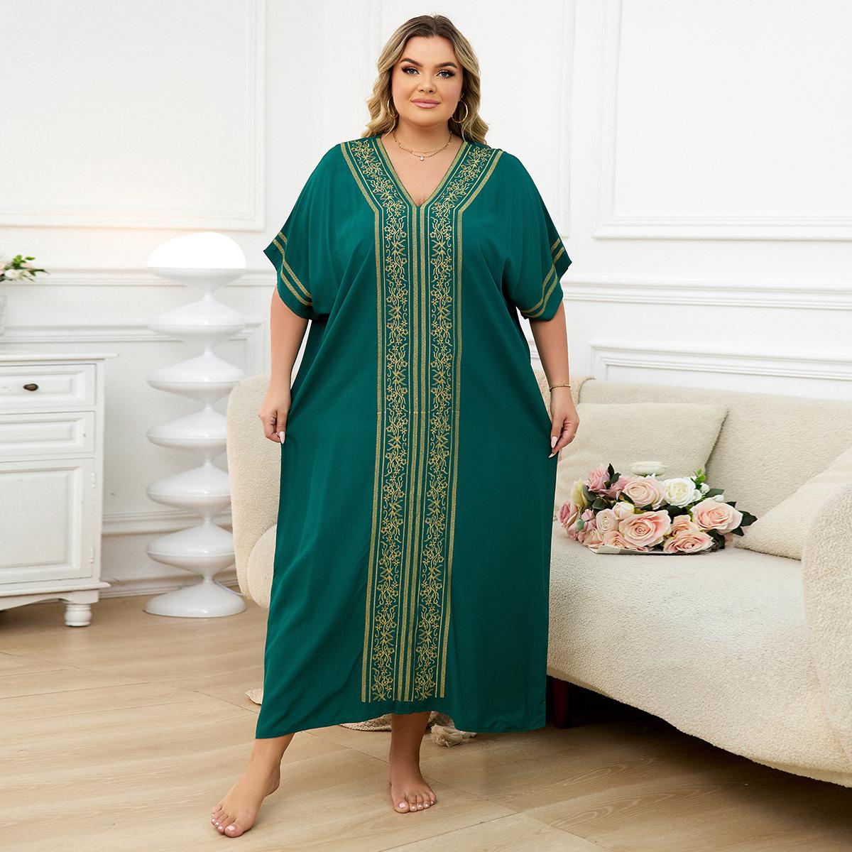 

Женская мода лето весна цветочный узор принт рукава 1/2 V-образный вырез свободная талия повседневные платья Size: One Size