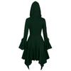Women's Renaissance Clothing Hooded Plaid Robe Hooded Cardigan Ruffled Sleeve Retro Button Cardigan Jacket Lace-Up Gothic Dress Cape Coat