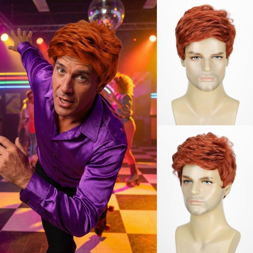 Green White Orange Men Wig with Bangs Natural St. Patrick's Day Wigs Carnival Party