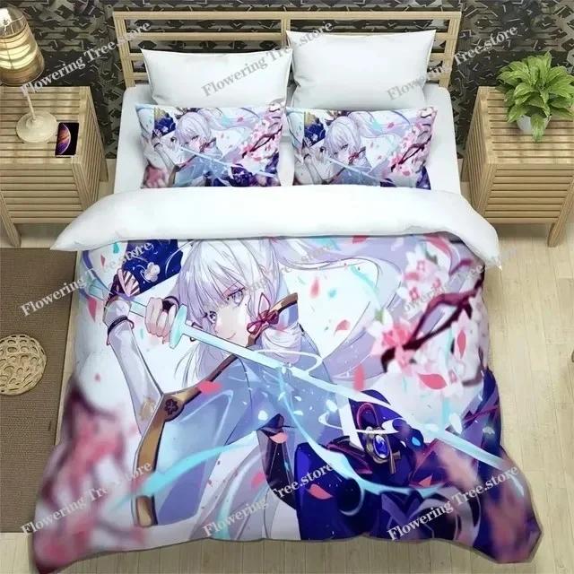 3D Anime Genshin Impact Sängkläder Påslakan Sängset Täcke Örngott Täcke king Queen Size Pojkar Vuxen Sängkläder