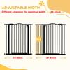 Pressure Fit Dog Stair Gate No Drilling Safety Gate Auto Close for Doorways, Hallways, 74-94cm Adjustable, 94cm Tall, Black