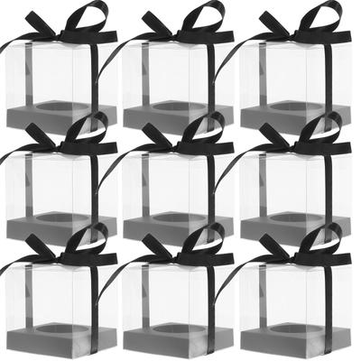 30pcs Transparent Cake Box Set Reusable Bakery Packing Container for Mousse Cakes Cupcakes Cookies Wedding Party Favors