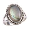 Natural Labradorite Gemstone 925 Solid Sterling Silver Jewelry Ring S.6.5 t7K94