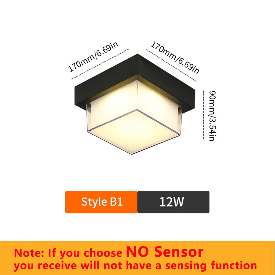 LED Wall Lamp Modern Motion Sensor Indoor/Outdoor AC85-265V 6W 12W Wall Light Waterproof IP66 For Garden Street Path Decoration