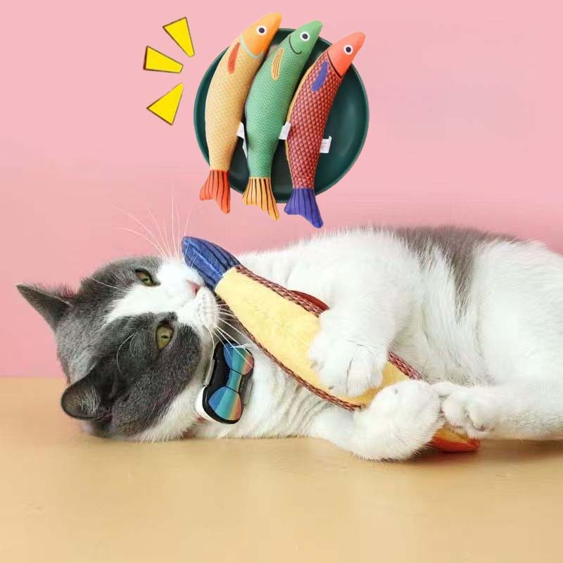 Simulated Cat Toy 3D Simulation Fish Saury Goldfish Kitten Toys Pillowfish Interactive Cat Chew Bite Plush Toy Supply For Pets