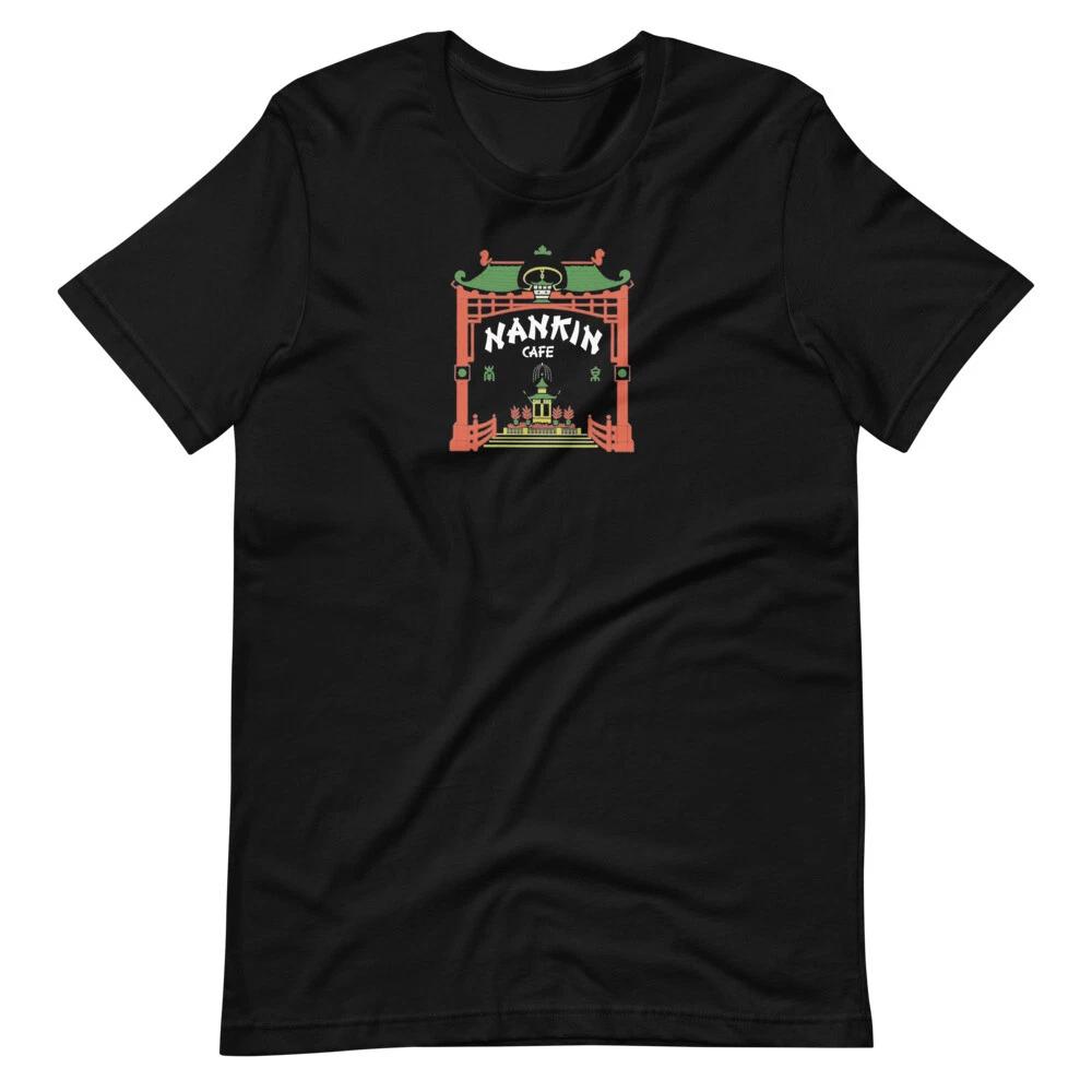 NANKIN CAFE Graphic Tee Shirt Black Unisex 100% Cotton T-shirt Mens Tees Top XL