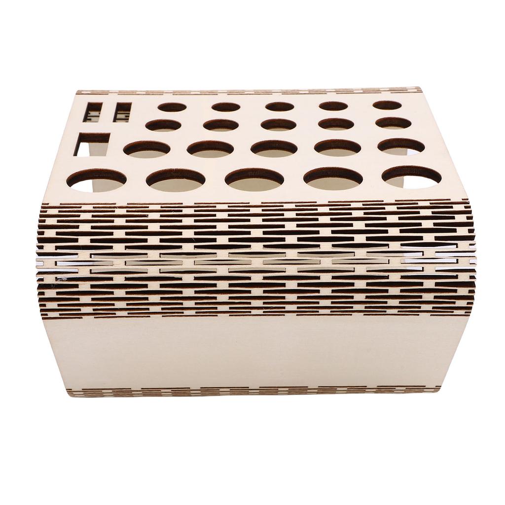 Desktop Crochet Hook Scissors Display Stand Multi Holes Poplar Plywood Leather Working Tool Holder with Detachable