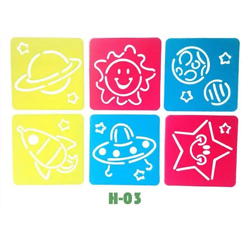 6 plastikowych szablonów do rysowania obrazków, szablonów linijek, artykułów biurowych, papieru artystycznego DIY, kolorowanek, narzędzi do rysowania i skrobania TMZ