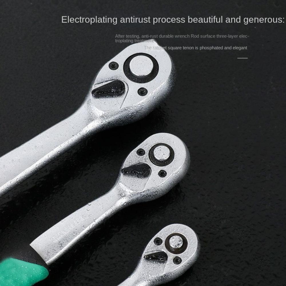 New Chrome Vanadium Steel Ratchet Wrench 1/4" 3/8" 1/2" 72 Teeth Right Angle Wrench High Torque Quick Release Hand Tools Home