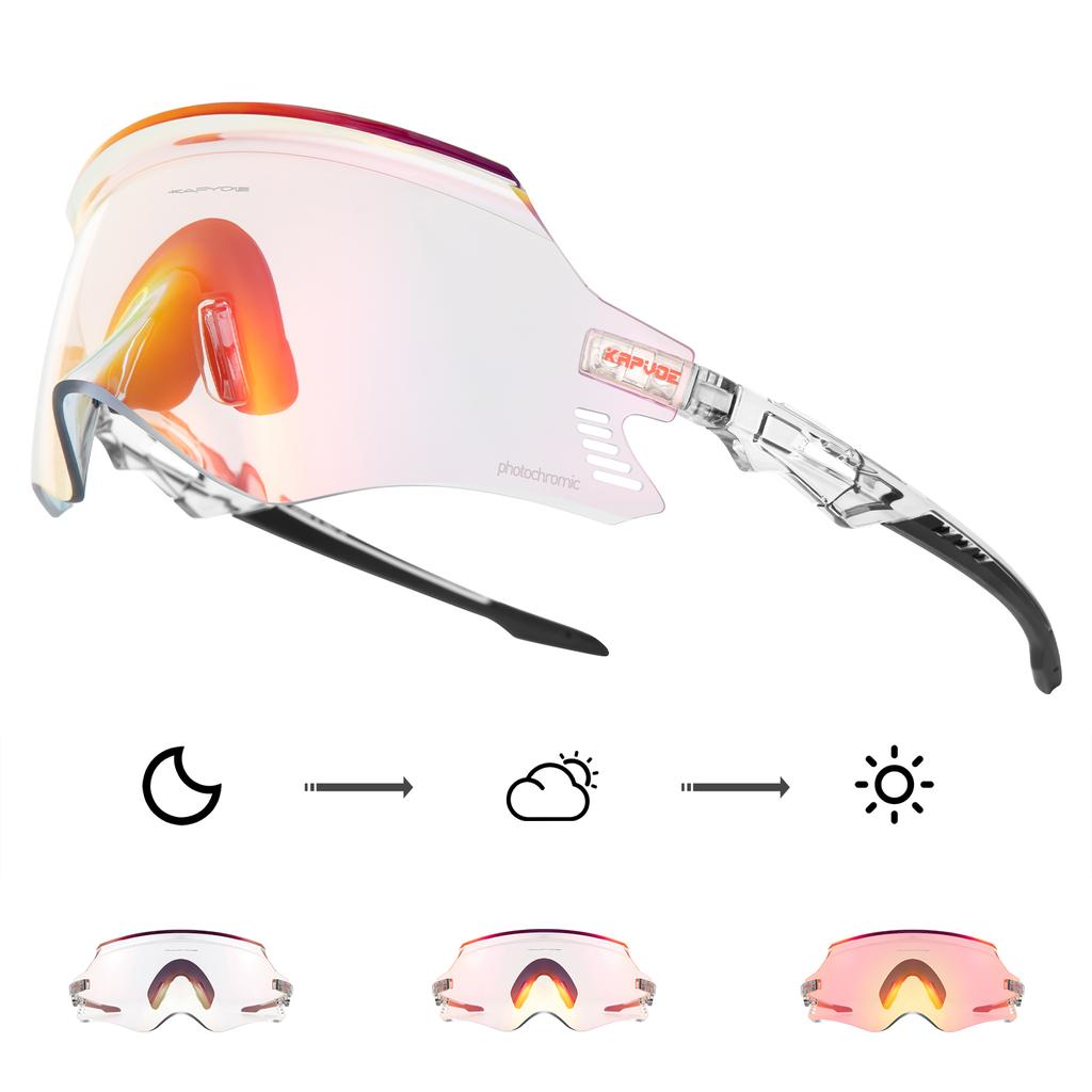 Lunettes de soleil KAPVOE pour cyclisme Lunettes de cyclisme UV400 Lunettes pour vélo VTT Lunettes pour sports d'extérieur Femmes Hommes Équipement de course pour vélo de route