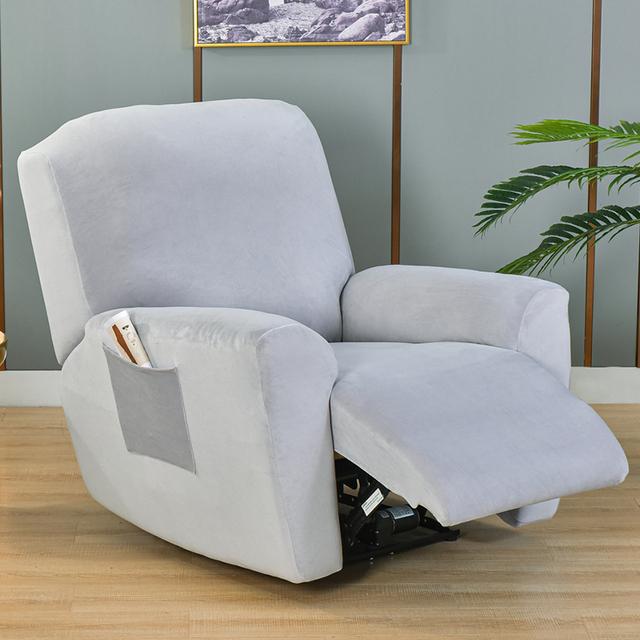 Wing Chair Cover Velvet Plush High Stretch Slipcovers For Wingback Chairs Slipcover Washable Armchair Protector Cover