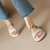 Fashion Open Toe Sandals for Women's 2024 New Summer Flat Bottomed Temperament PU Leather Roman Sandals Casual Ladies Beach Sandals