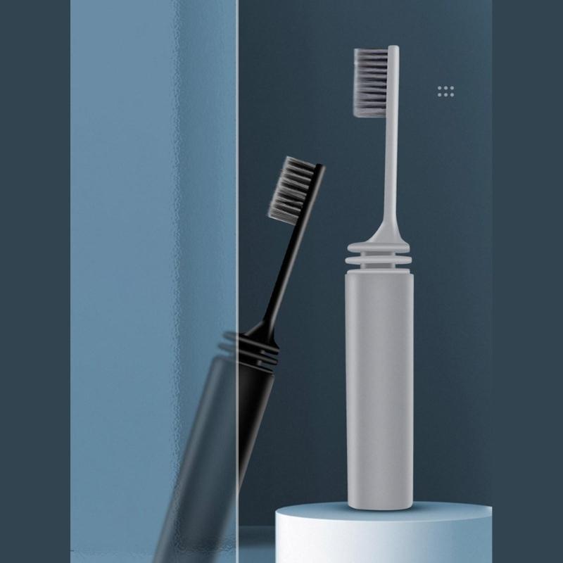 Foldable Travel Toothbrush,Portable Toothbrush Built in Cover,Folding Toothbrushes for Hiking,Camping,Traveling