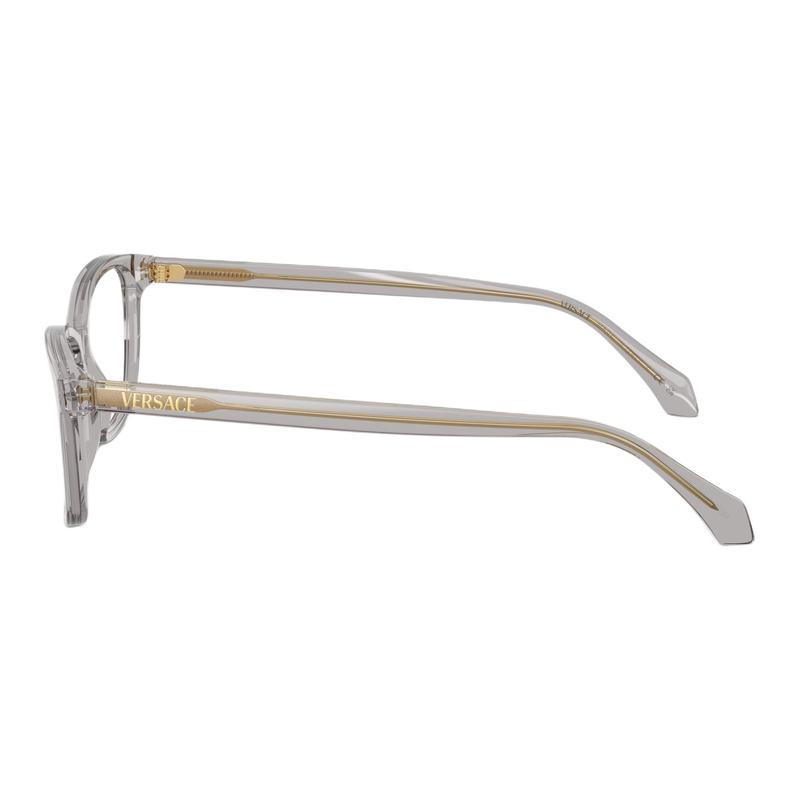 Versace Clear high-quality texture Acetate square optical glasses women's gray 65985245 VE3375593-Gray 54