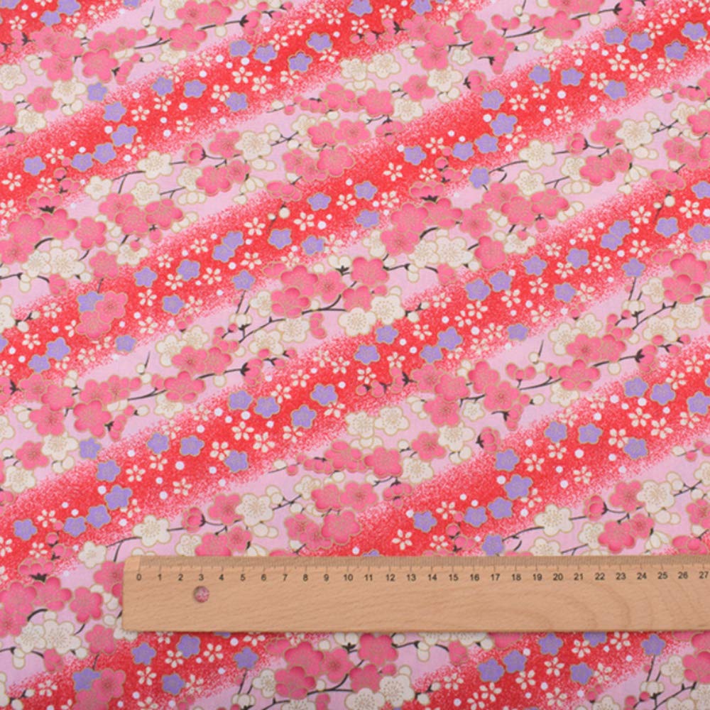 misaki Japanese Pattern Fabric Scraps Japanese Cut 48cm Set, Floral, Metallic, Cotton, Fabric, Cloth, Stylish, Crafts, DIY, Patchwork, Handmade,