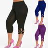 Mode Damen Leggings Übergröße Einfarbig Hohle Elastischer Bund Lässig Fitness Laufen Sport Leggings Yogahose Leggings Damen