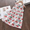 Cute Cartoon Print Dress for Girls Summer Sleeveless Small Fresh Fruit Pattern Multi-color Holiday Style Children's Clothing