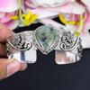 Prehnite Gemstone Handmade 925 Sterling Silver Cuff Bangle Adjustable KG-1874