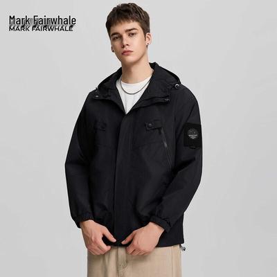 Mark Fairwhale Men's Solid Color Hooded Jacket