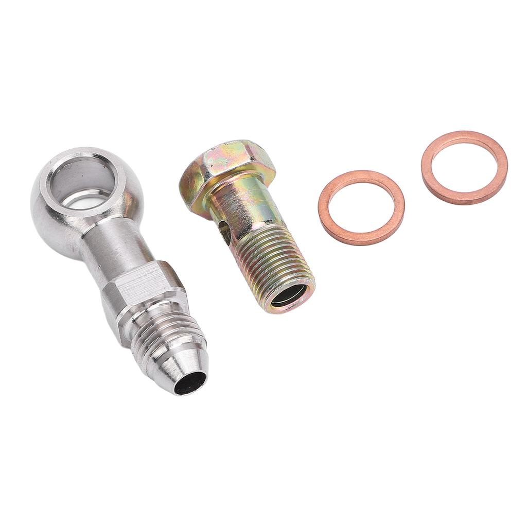 4AN to 1 8in NPT Banjo Bolt Stainless Steel Strong Load Bearing Secure Connection Banjo Adapter Connector Kit
