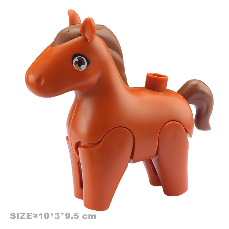 Velké stavební kostky Pohyblivá roztomilá zvířata ze zoo Klokan Duplo doplňky Hladký materiál Vzdělávací hračky pro děti