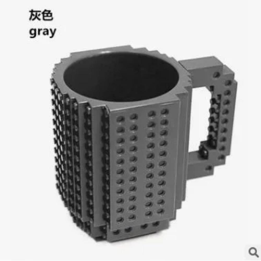 

1 шт. Персонализированная креативная чашка-конструктор, детская развивающая чашка для воды, кружка, устойчивая к падениям, подарок, тамблер, унция, соломинка 350ml серый