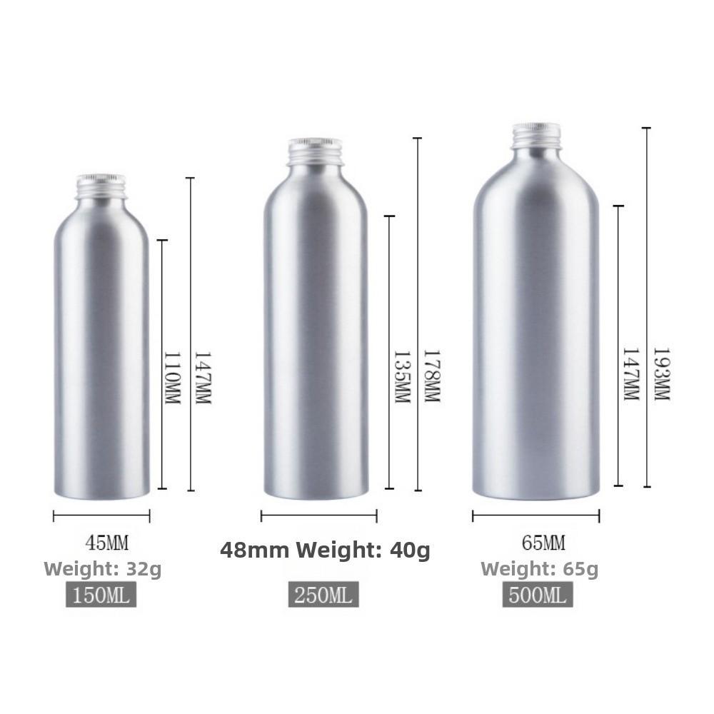with Screw Cap Aluminum Bottle 30ml-500ml Travel Bottles Portable Silver Aluminum Cans  Shower Gel