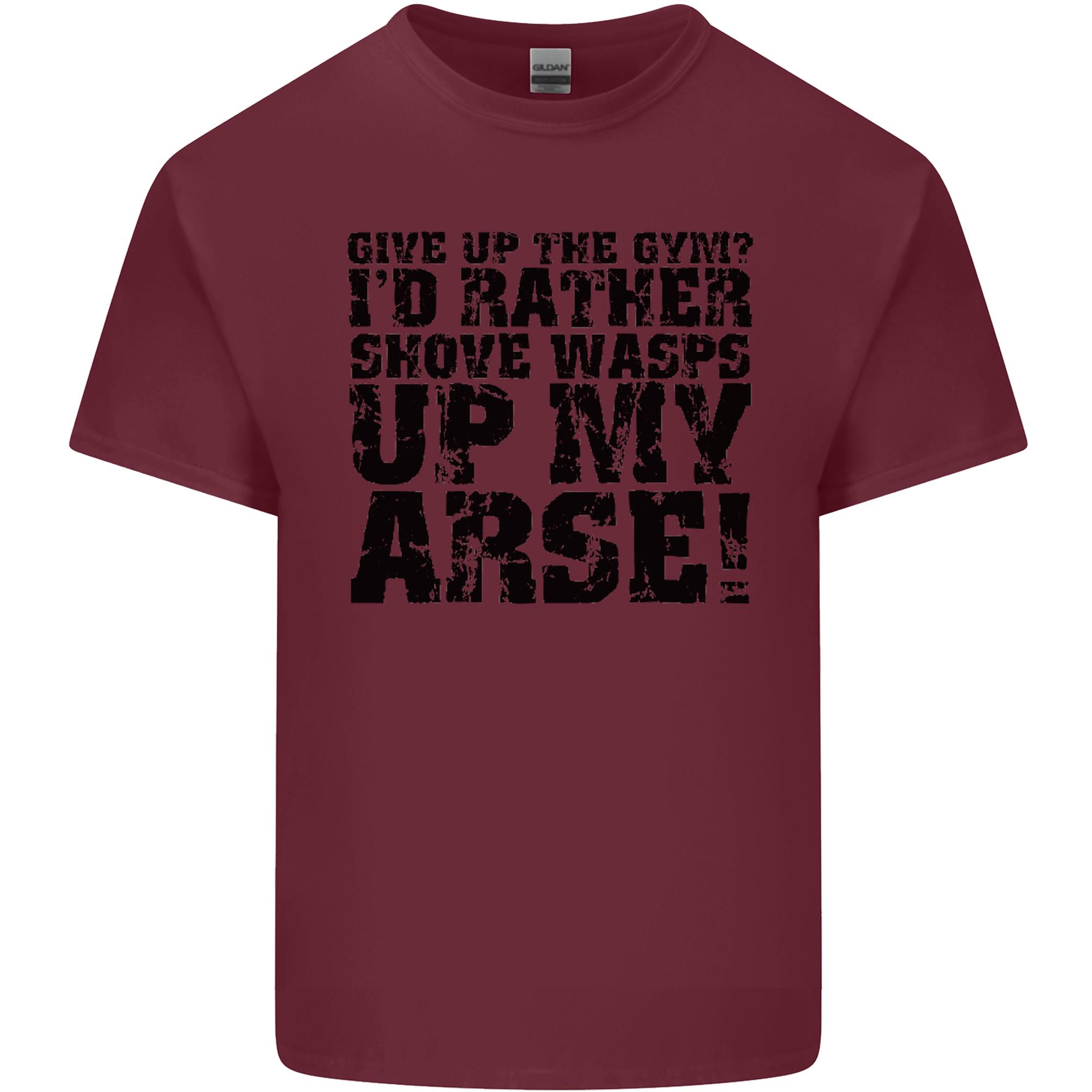 Give up the Gym Funny Training Top Fitness Unisexs Light Cotton TShirt S