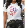 European Size Women'S Casual Sports T-Shirt | Crew Neck, High Stretch Fabric, Valentine'S Day Heart Design, Perfect for Dating and All-Season Comfort