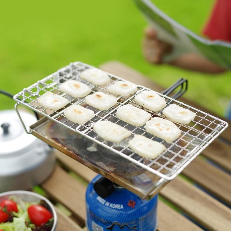 Angepasste Grill-Picknicks Edelstähle Camping Toasterhalter Gestell Brotrösterständer Faltbarer Grill für Lagerfeuer