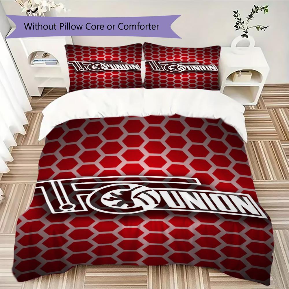 Union Berlin Pattern Bedding Uilt Set Uilt Cover Pillowcase Home Decoration Birthday Gift (1 * Duvet Cover + 2 * Pillowcase Without Core)96