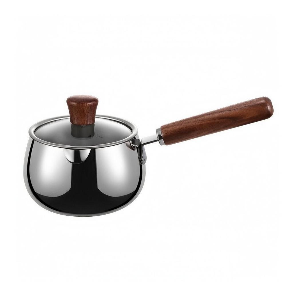 1200 Ml Saucepan Uncoated Interior with Tempered-Glass Lid Versatile
