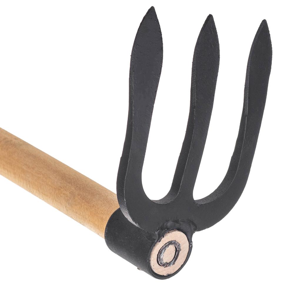 KADAX Forged Steel Three-toothed Hoe 15x12cm With Handle