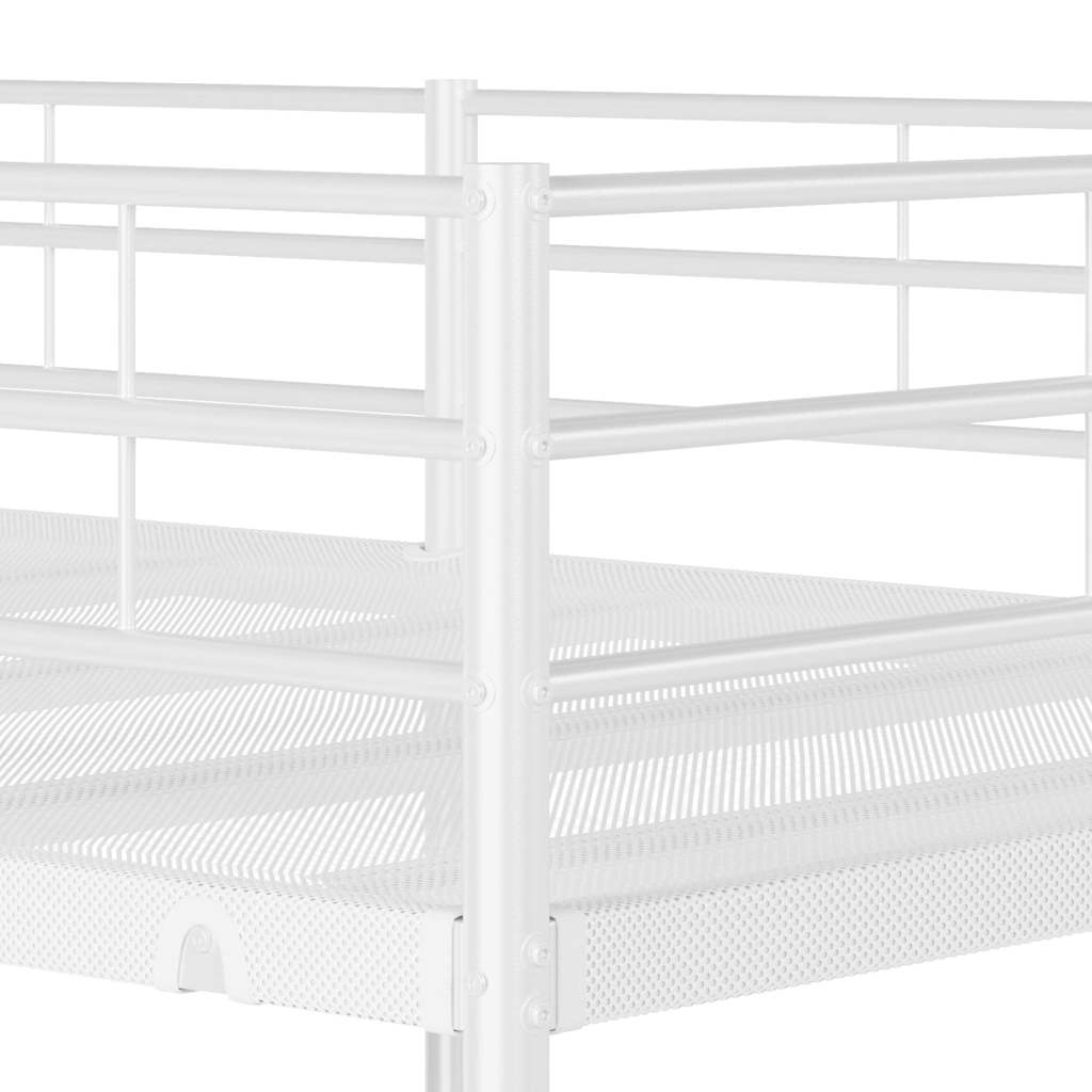 Bunk Bed without Mattress White 90x200 cm Steel