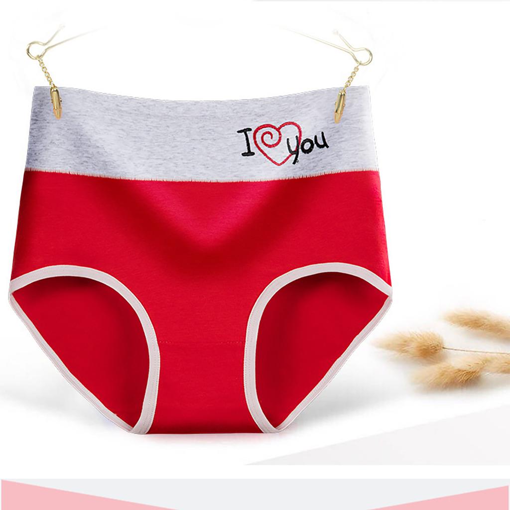 High Waist Cotton Women's Underwear Antibacterial Breathable Plus Size Comfortable Soft Fabric Briefs Seamless Design Stretch Fit