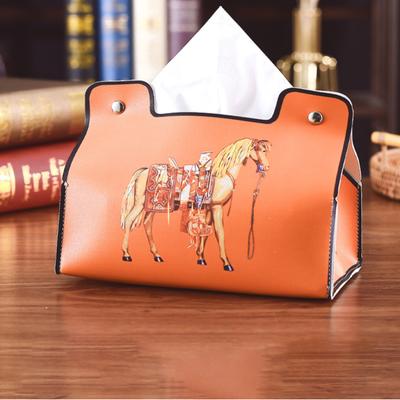 PU Leather Tissue Box European Retro Style Waterproof Napkin Holder Bathroom Car Living Room Coffee Table Universal Storage Box