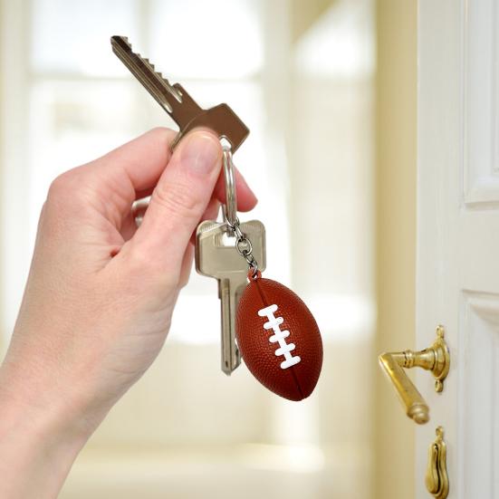 Mini Keychain Pendant Simulation Realistic Rugby Decor Decorative Anti-fall Ornamental Rugby Key Ring Pendant Outdoor Supply